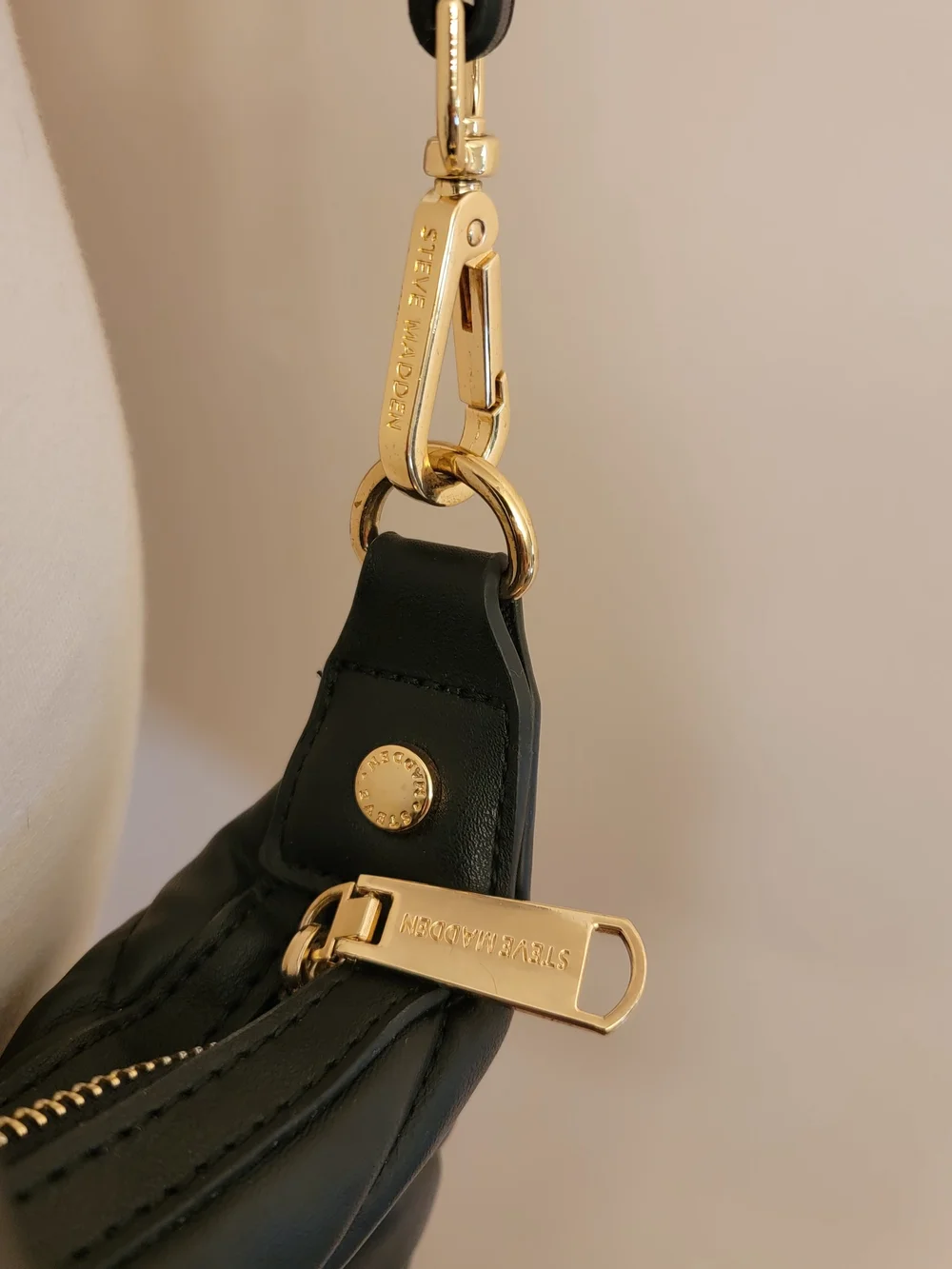 Steve Madden Black Quilted Satchel Crossbody